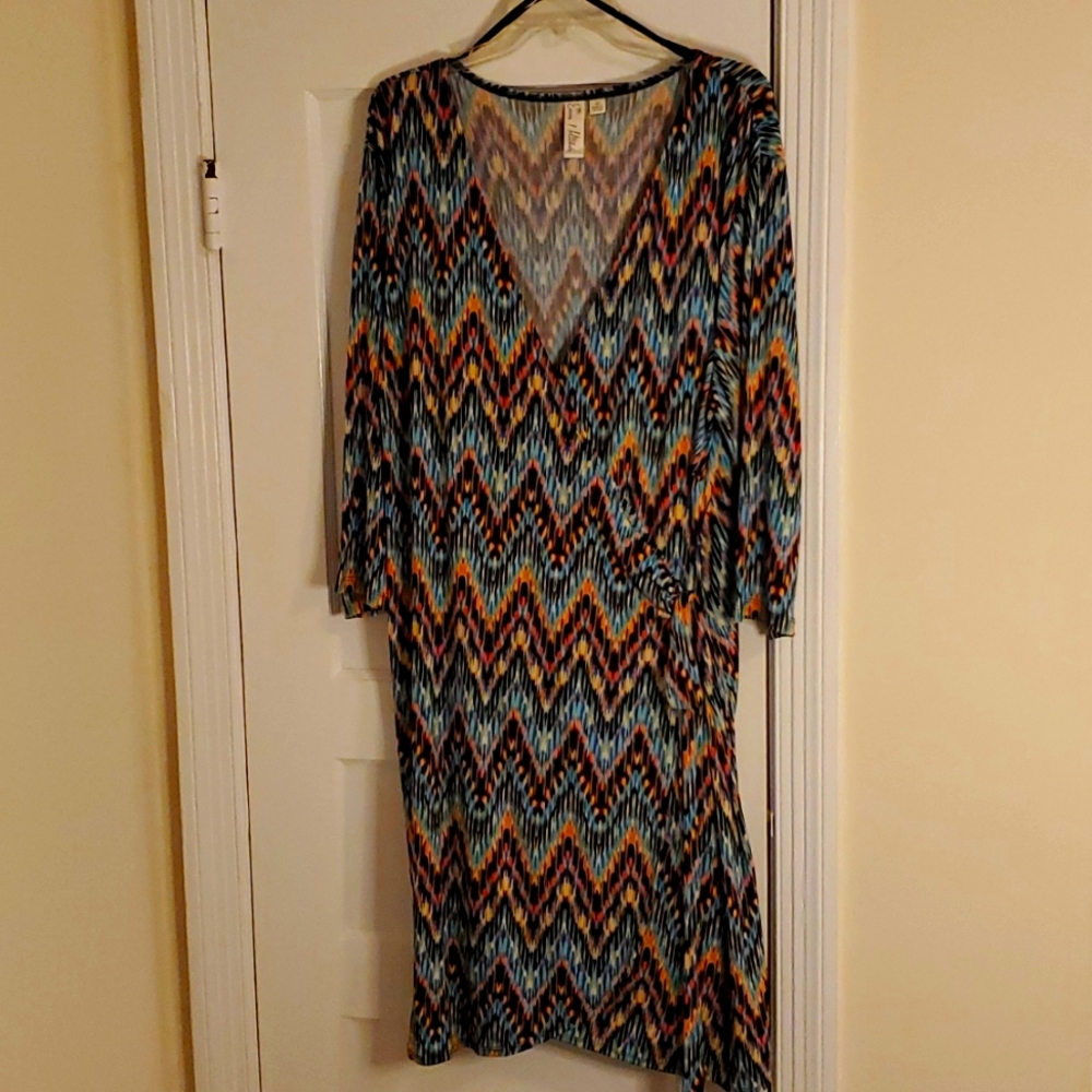3/4 sleeve Wrap dress